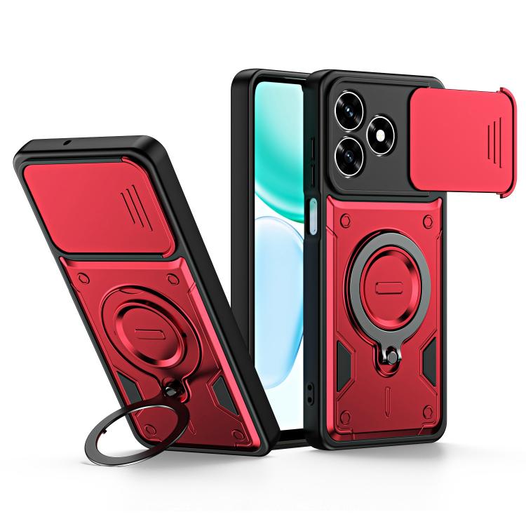 Ring Holder Lens Slide Cover Phone Case, For Honor X5c 4G / X5c Plus, For Honor X9d / X70 5G, For Honor 400 Smart / X7d, For Honor X8b / X8c 4G