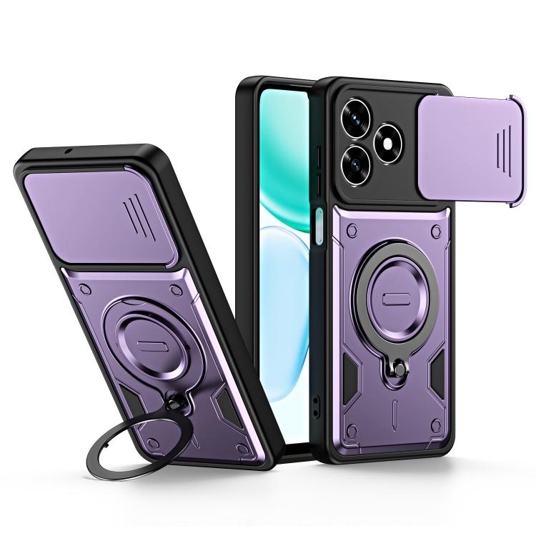 Ring Holder Lens Slide Cover Phone Case, For Honor X5c 4G / X5c Plus, For Honor X9d / X70 5G, For Honor 400 Smart / X7d, For Honor X8b / X8c 4G