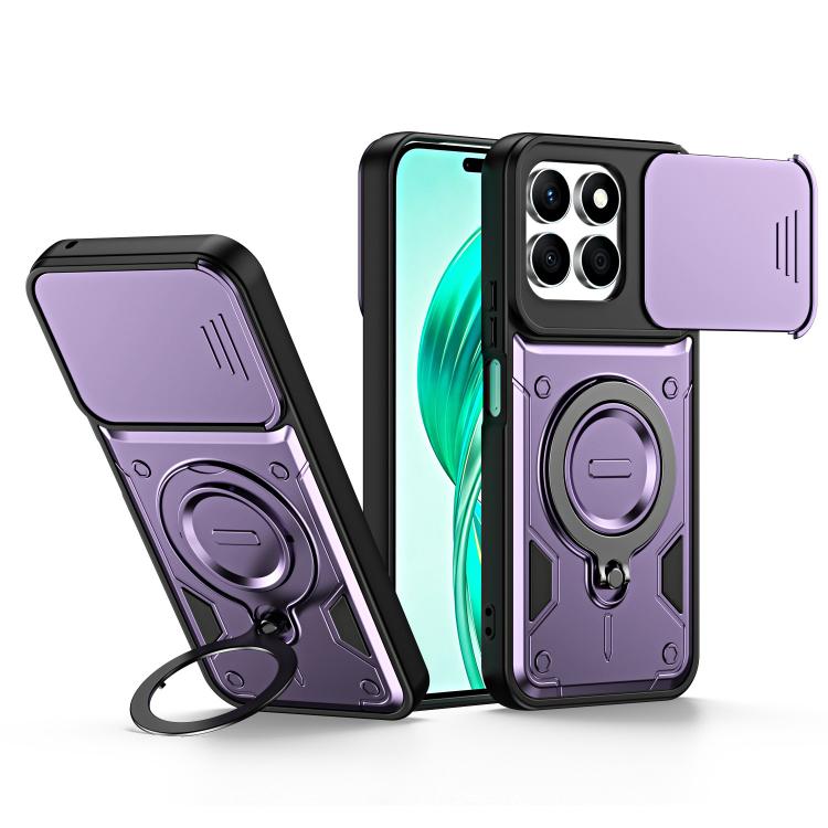 Ring Holder Lens Slide Cover Phone Case, For Honor X5c 4G / X5c Plus, For Honor X9d / X70 5G, For Honor 400 Smart / X7d, For Honor X8b / X8c 4G