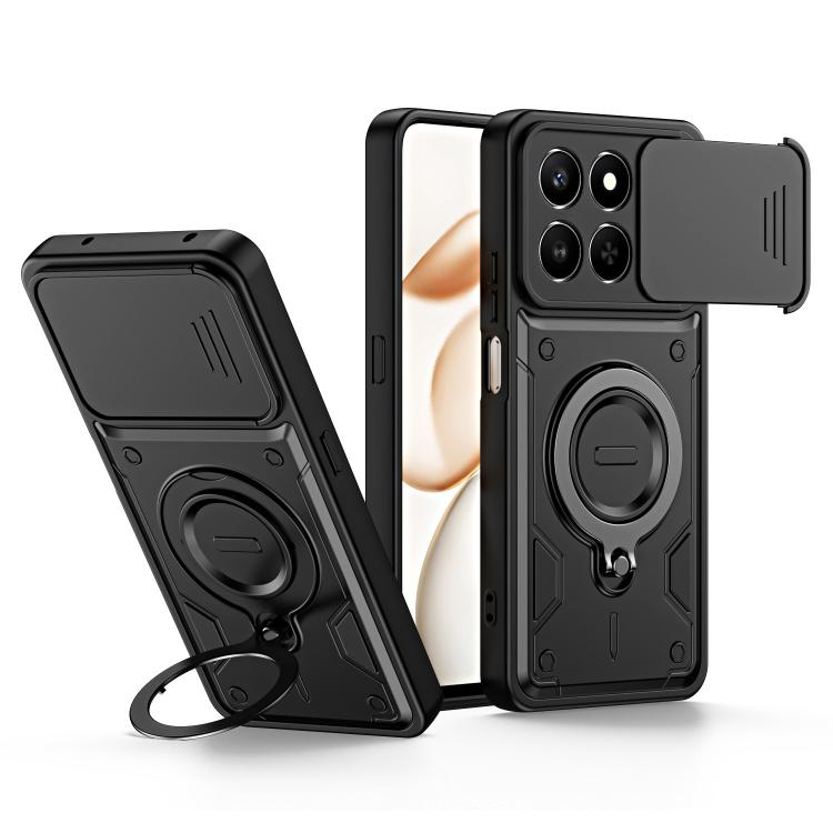 Ring Holder Lens Slide Cover Phone Case, For Honor X5c 4G / X5c Plus, For Honor X9d / X70 5G, For Honor 400 Smart / X7d, For Honor X8b / X8c 4G