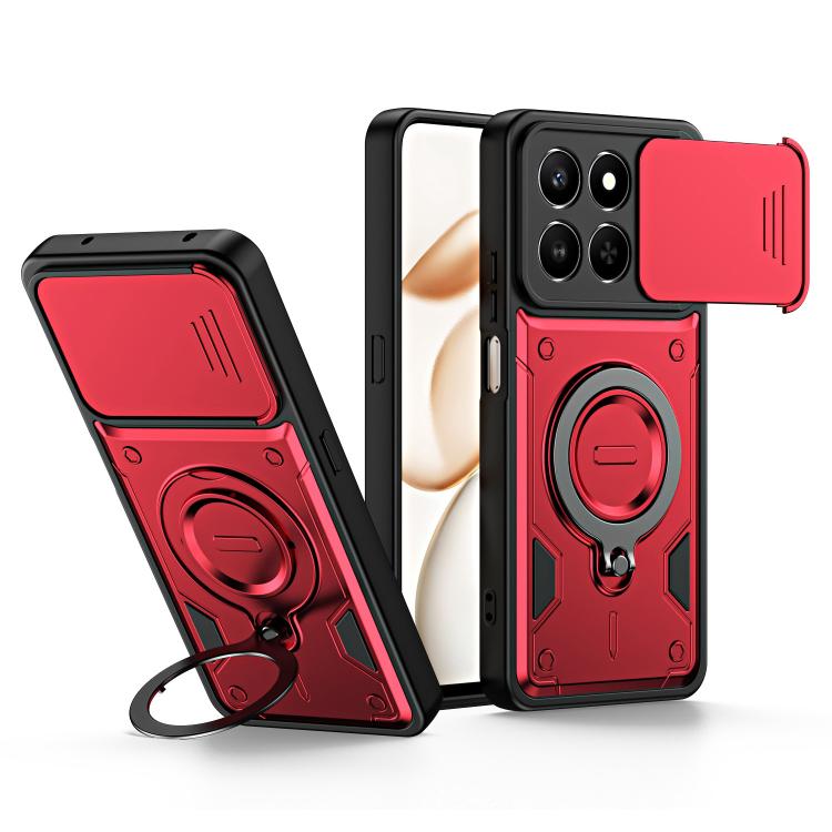 Ring Holder Lens Slide Cover Phone Case, For Honor X5c 4G / X5c Plus, For Honor X9d / X70 5G, For Honor 400 Smart / X7d, For Honor X8b / X8c 4G