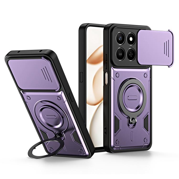 Ring Holder Lens Slide Cover Phone Case, For Honor X5c 4G / X5c Plus, For Honor X9d / X70 5G, For Honor 400 Smart / X7d, For Honor X8b / X8c 4G
