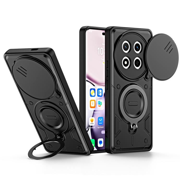 Ring Holder Lens Slide Cover Phone Case, For Honor X5c 4G / X5c Plus, For Honor X9d / X70 5G, For Honor 400 Smart / X7d, For Honor X8b / X8c 4G