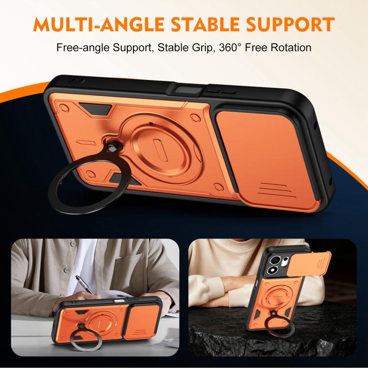 Ring Holder Lens Slide Cover Phone Case, For Honor 600 Smart 5G, For Honor 600 / 600 Pro Global, For Honor 600 Lite Global, For Honor 500 / 500 Pro Global 155.8mm