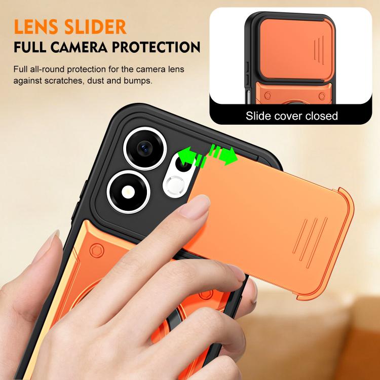 Ring Holder Lens Slide Cover Phone Case, For Honor 600 Smart 5G, For Honor 600 / 600 Pro Global, For Honor 600 Lite Global, For Honor 500 / 500 Pro Global 155.8mm