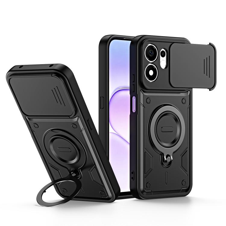 Ring Holder Lens Slide Cover Phone Case, For Honor 600 Smart 5G, For Honor 600 / 600 Pro Global, For Honor 600 Lite Global, For Honor 500 / 500 Pro Global 155.8mm