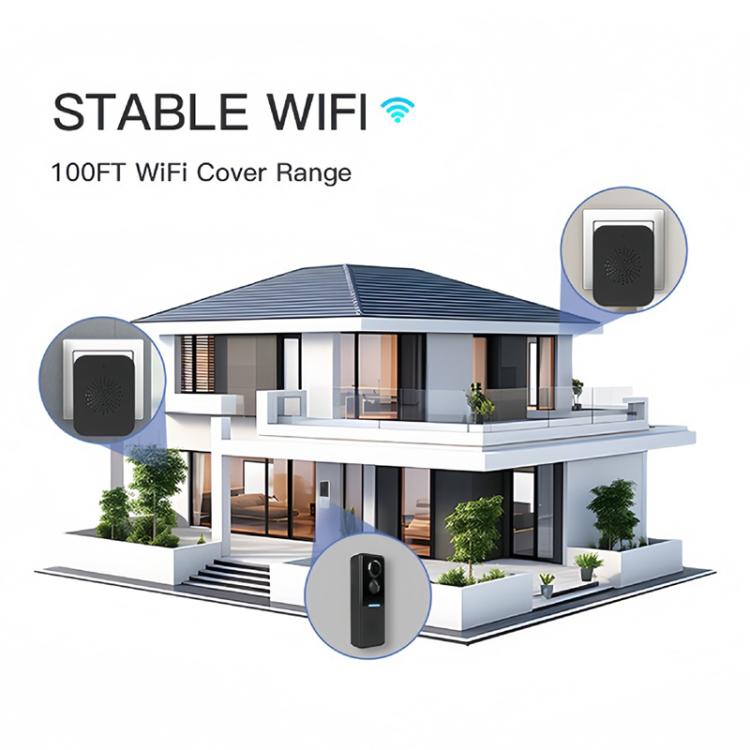 1MP HD Graffiti Smart Video Doorbell Camera With Solar Panel Charging Rain Cover
