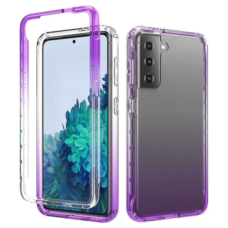 Shockproof  High Transparency Two-color Gradual Change PC+TPU Candy Colors Protective Case, For Samsung Galaxy S21 5G