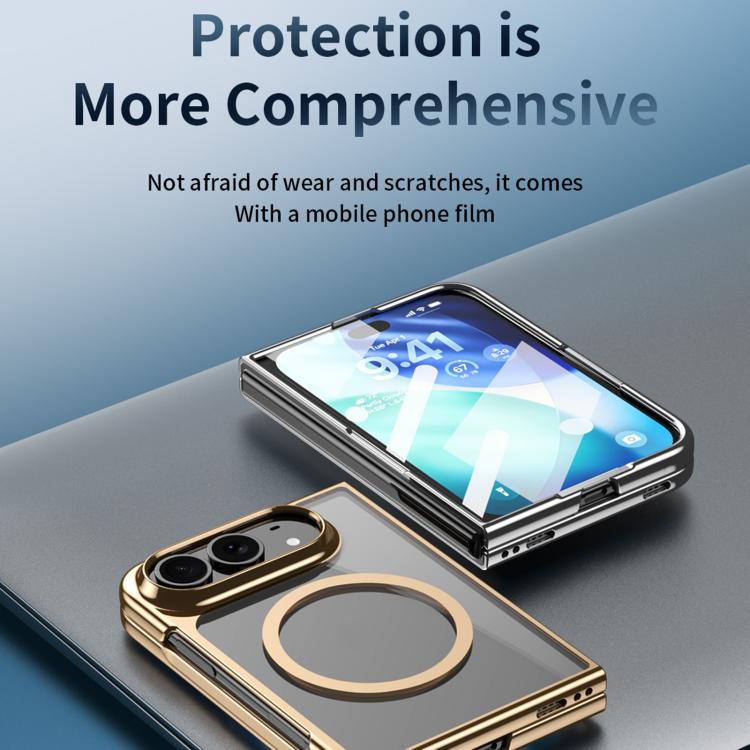 Clear Plated Magnetic Integrated Film Phone Case, For iPhone Duo