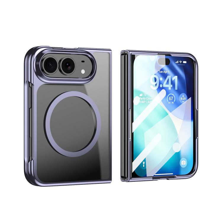 Clear Plated Magnetic Integrated Film Phone Case, For iPhone Duo