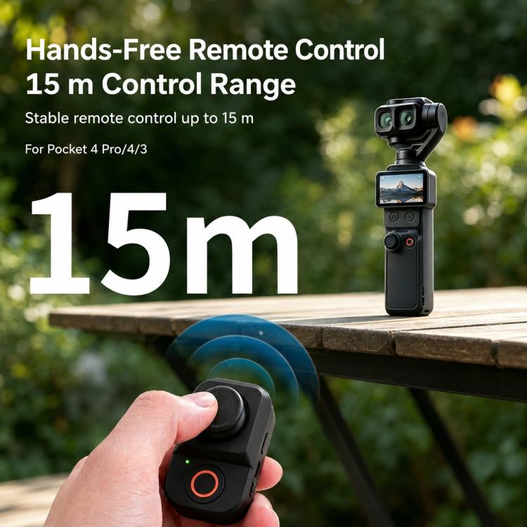 Xasurg Wireless Bluetooth Remote for DJI Osmo Pocket 4P / 4 / 3 – 15m Control