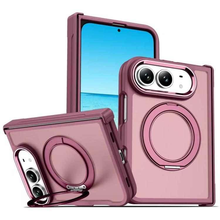 Armor-style Hinge Protection Magnetic Ring Holder Phone Case, For iPhone Duo