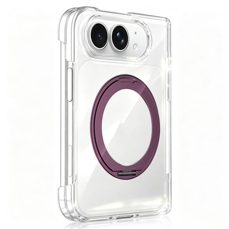 Crystal Clear Magnetic Phone Case with 360 Rotation Holder, For iPhone Duo