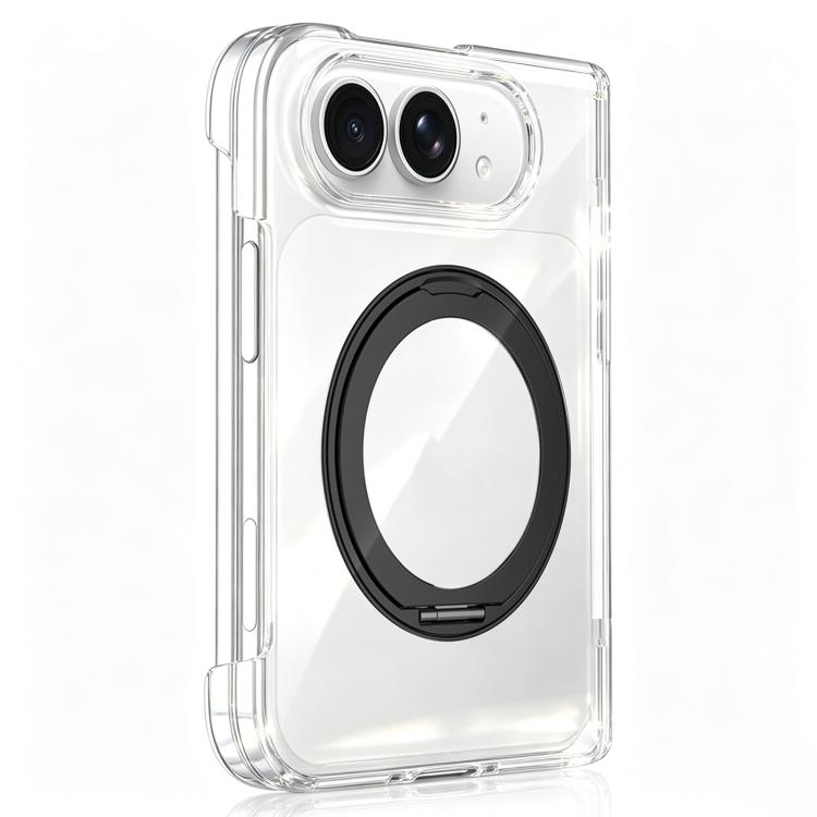 Crystal Clear Magnetic Phone Case with 360 Rotation Holder, For iPhone Duo