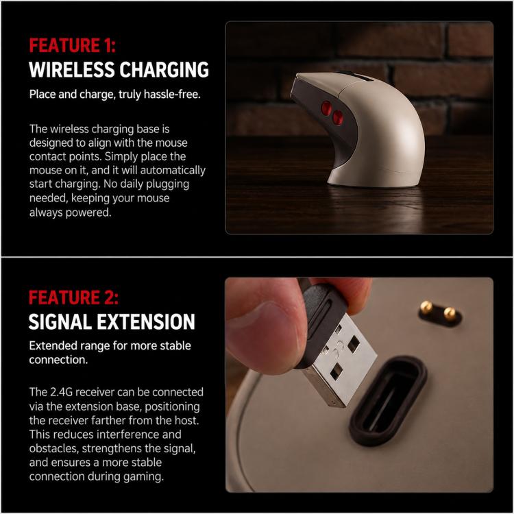 8BitDo Retro R8-C64 Edition Wireless Mouse – PAW3395, Tri-Mode, 8K Polling, Charging Dock
