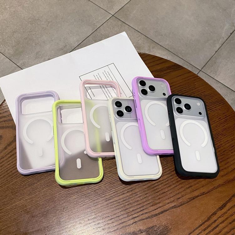 Silicone Frame Bumper Magnetic Frosted Back Panel Phone Case, For iPhone 17 Pro, For iPhone 17, For iPhone 16 Pro Max, For iPhone 16 Pro