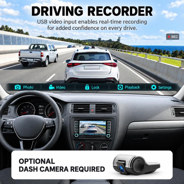 Car MP5 Player Phone Connectivity Bluetooth Reversing Camera for Volkswagen, F9071W 7 inch