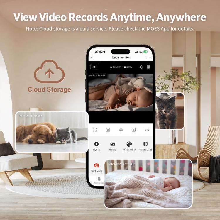 WCM-BM01 2MP WiFi Baby Monitor with 4.5-inch Screen, WCM-BM01
