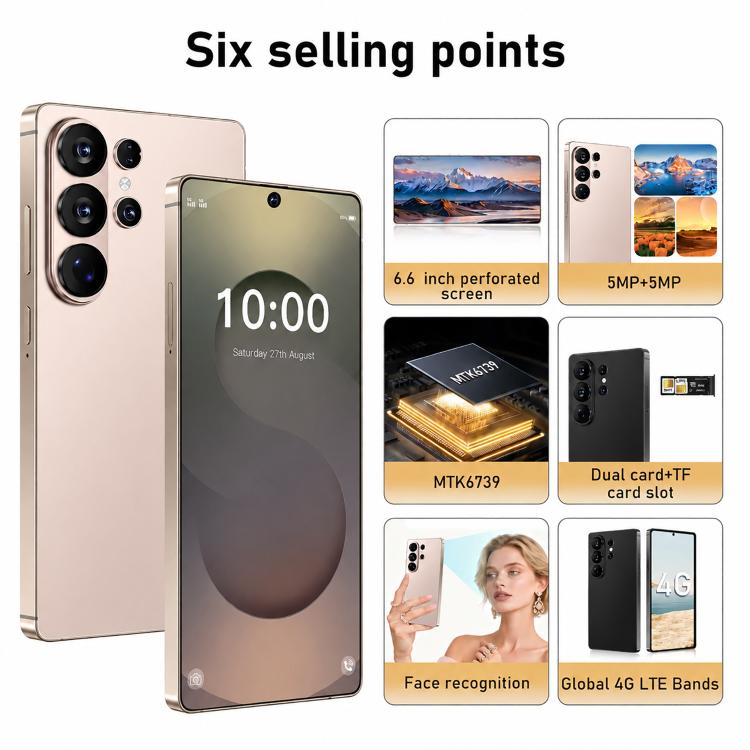 S26 Ultra, 3GB+64GB, 6.6 inch Android 12 MTK6739 Quad Core, Network: 4G, Dual SIM, EU Plug, US Plug, UK Plug, AU Plug