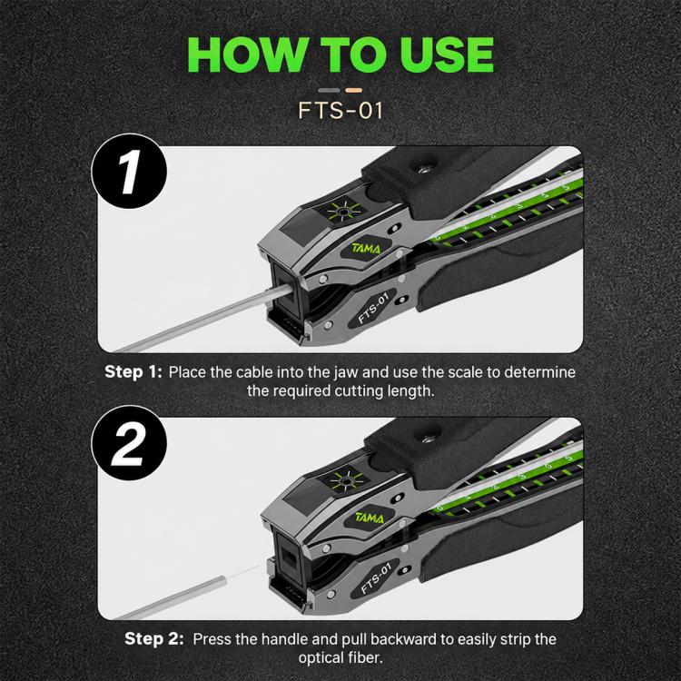 FTS-01 Optical Fiber Drop Cable Stripper for 2-3mm Butterfly Drop Cable Fiber Optic Cable Stripping Tool
