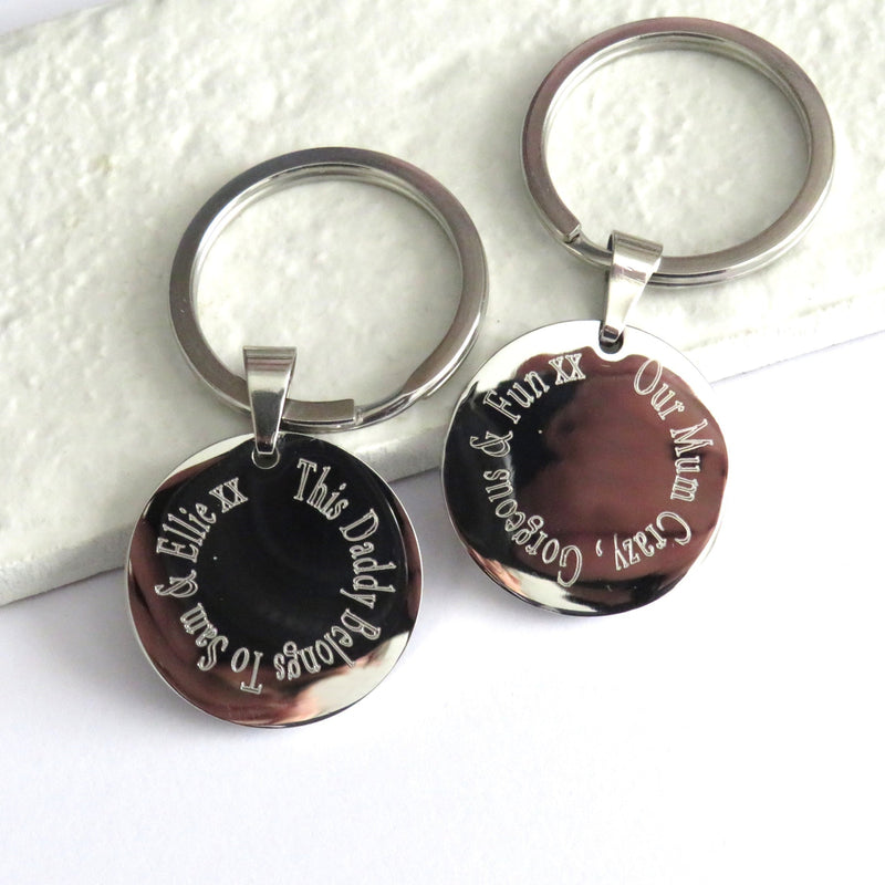 Personalised Edge Engraved Keyring | Free Engraving UK