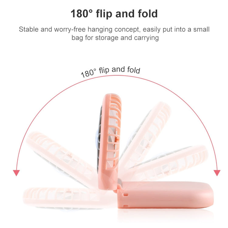F20 Electroplating Handheld Fan Portable Desktop Folding Mute USB Hanging Neck Fan, F20 (Blue), F20 (White), F20 (Pink), F20 (Green)