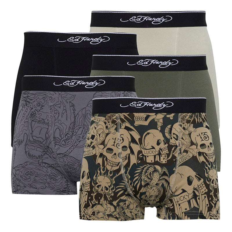 5 Pack Mens Cotton Breathable Boxers Underwear - Arjin Collection