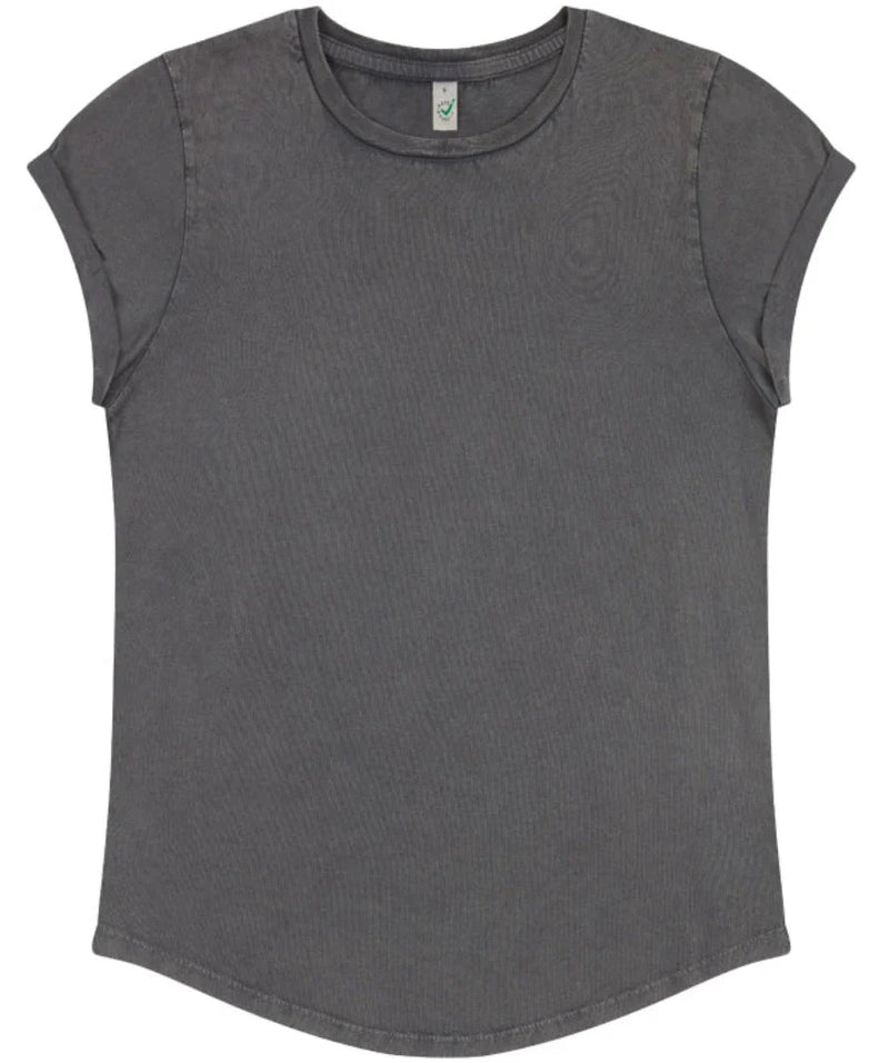 Organic Cotton Rolled Sleeve T-shirt: Womens