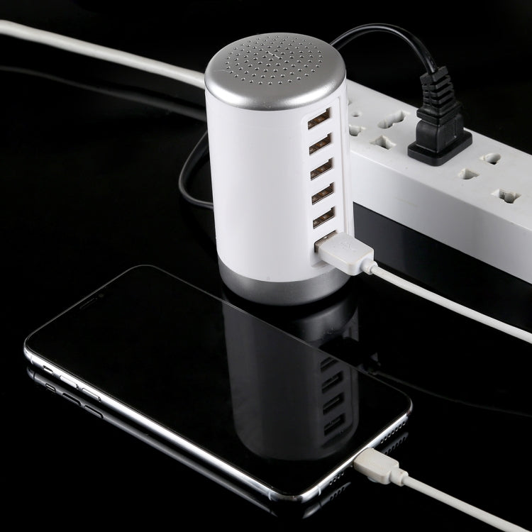 XLD4 30W 6-USB Ports Charger Station Power Adapter AC100-240V, US Plug