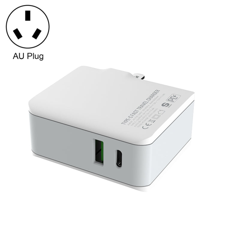 LDNIO A4403C 30W PD + Auto-id Foldable Fast Travel Charger with 1m USB-C / Type-C Cable, AU Plug, with Type-C Cable, 30W with Type-C Cable