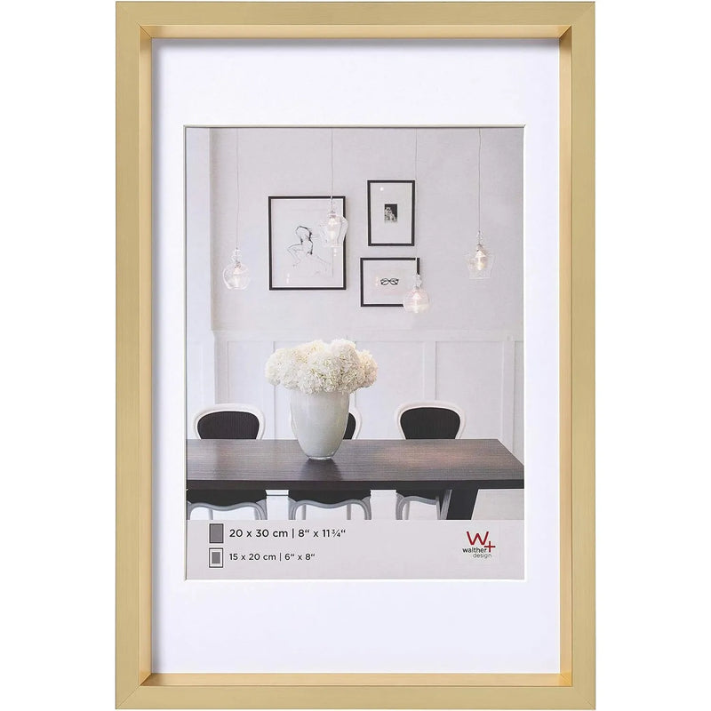 Walther Steel Style Photo Frame Gold 12x8 Inch