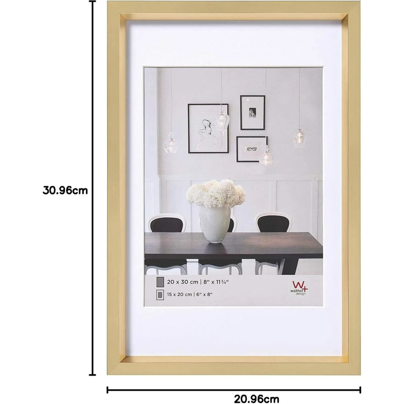 Walther Steel Style Photo Frame Gold 12x8 Inch