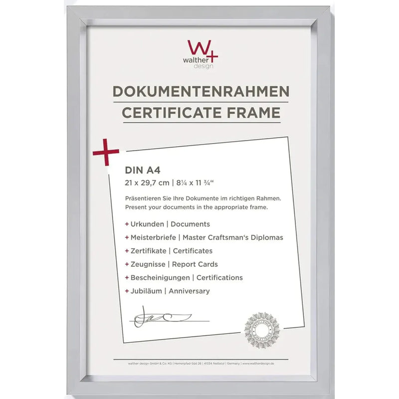 Walther Steel Style Photo Frame Silver A4