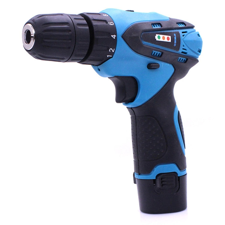 VOTO 12V Stepless Speed Regulation Rechargeable Hand Drill Set Electric Drill Power Tools with LED Light, AC 220V, US Plug, Random Color Delivery, 12V Dual Speed