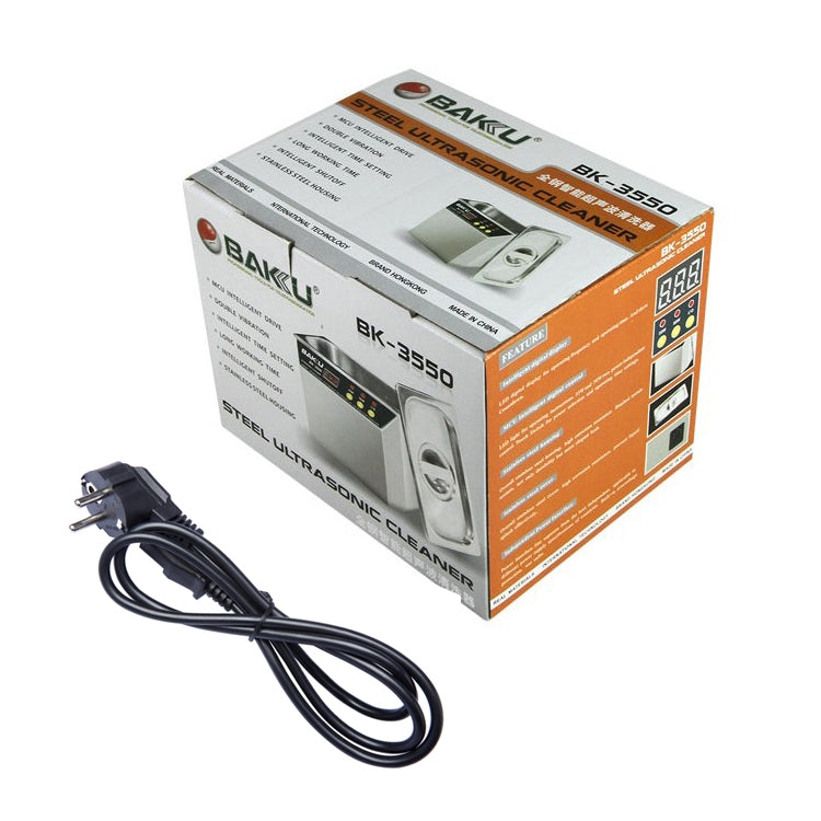 BAKU BK-3550 35W / 50W Adjustable 0.8L LCD Display Ultrasonic Cleaner, AC 220V, EU Plug, BK-3550 35W / 50W 0.8L 220V