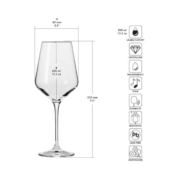 Krosno White Wine Glasses - Set of 6 - 450ml - Avant-Garde Collection
