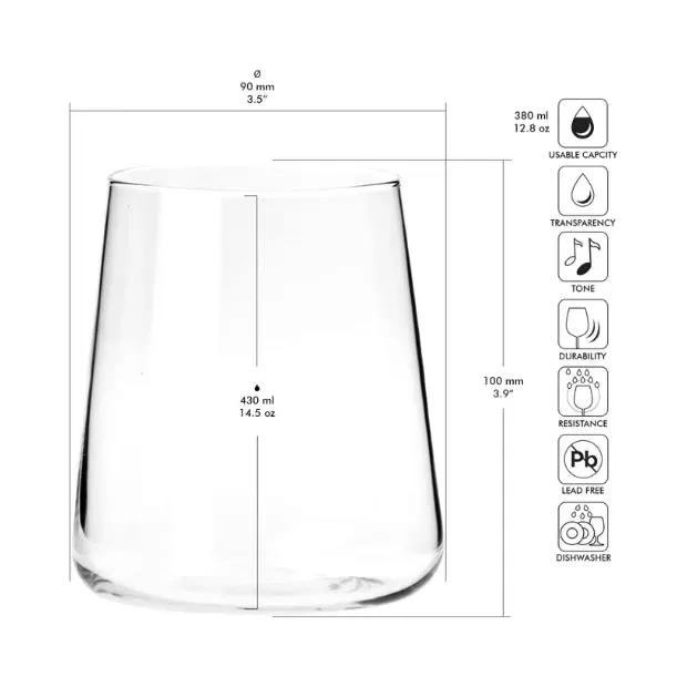 Krosno Water Glass - 430ml - Set of 6 - Avant-Garde Collection