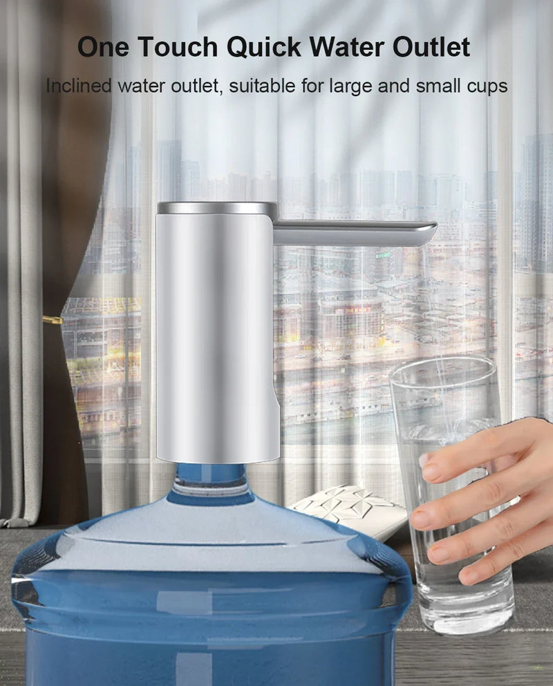 Electric Automatic Water Bottle Pump - Foldable USB Rechargeable Dispenser for Desktop, Home & Office Use
