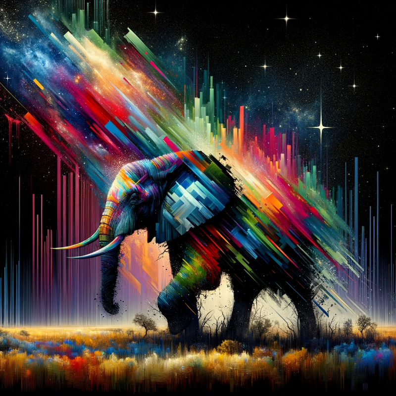 Elephant Night: Modern Majesty Canvas