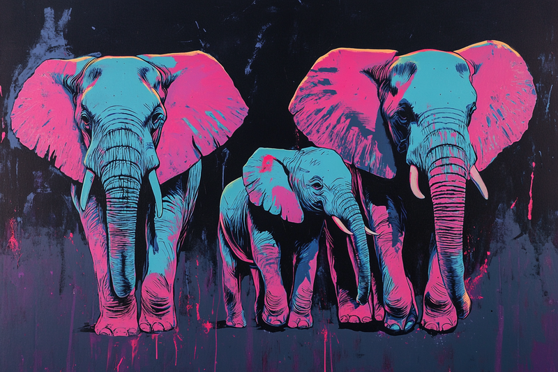 Elephant Family Harmony Canvas