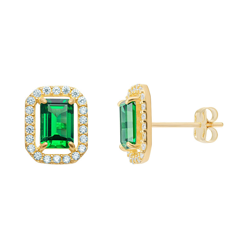 Emerald Cut Cubic Zirconia Earrings