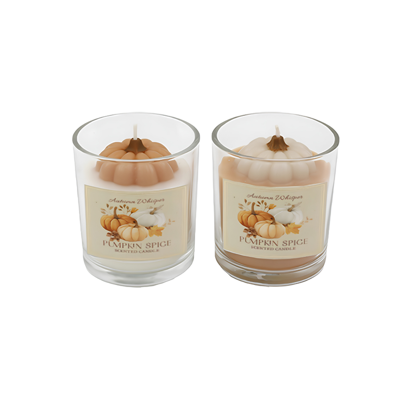 Set of 2 3D Pumpkin Spiced Candle Set