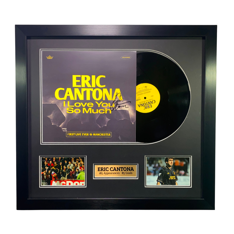 Premium Framed - Eric Cantona Signed "I Love You So Much" Vinyl (XL)