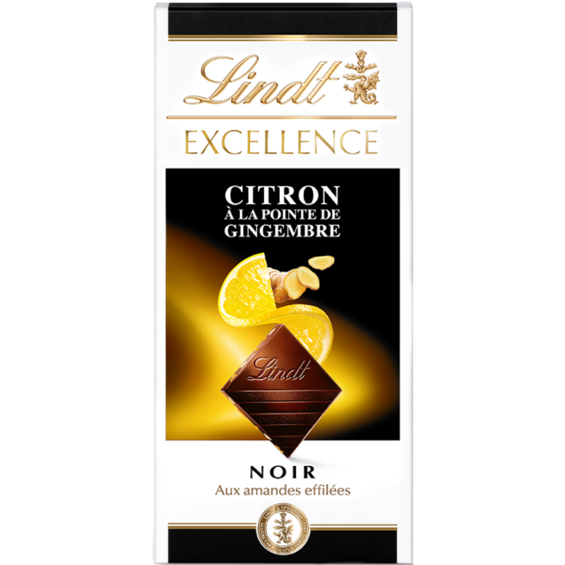 Lindt Excellence | Dark Lemon & Ginger | 100g Bar
