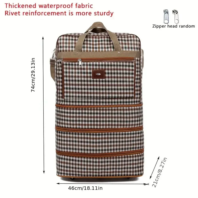 Expandable Extra Large Wheeled Duffel Bag Foldable Waterproof Travel & Storage