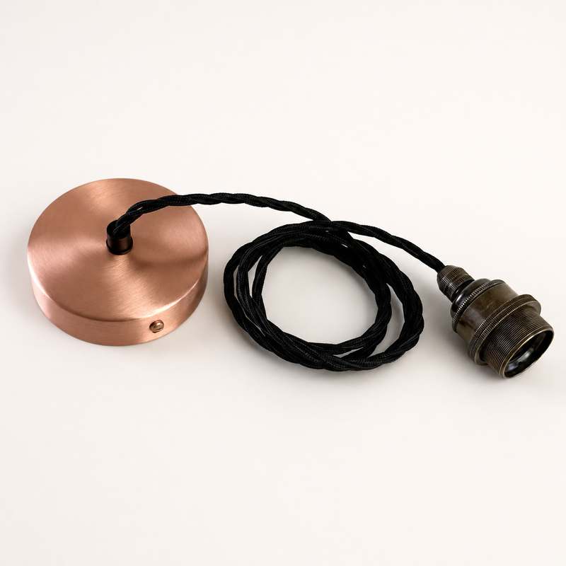 Cawston XL - Genuine Solid Copper Slotted Lampshade Pendant Set Light - 14 Inch