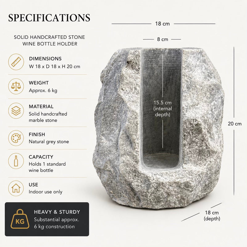 Marble Stone Solid Handcrafted Wine Bottle Holder