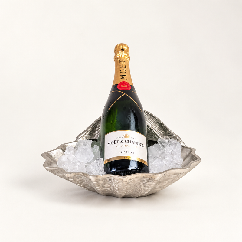 Clamshell Solid Champagne Ice Bucket ~ Wine Cooler