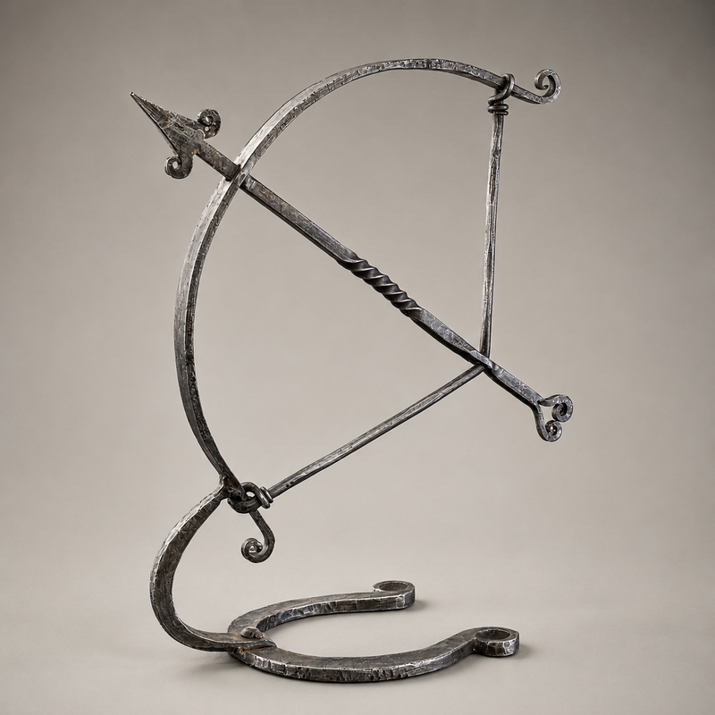 Armillary Arrow Solid Wrought Iron Sculpture