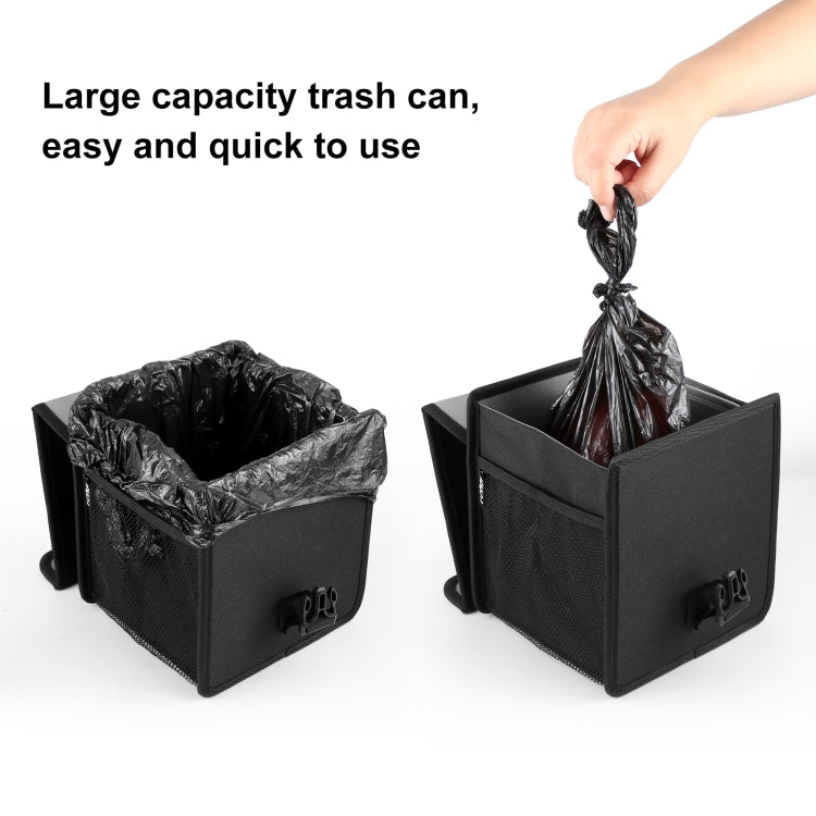 FUNADD Portable Folding Car Back Seat Hook Garbage Can Car Storage Box, Car Garbage Can